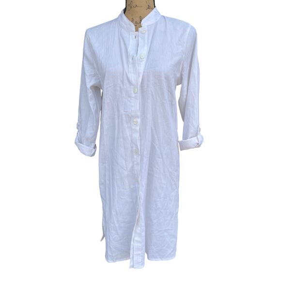 The Tog Shop Dresses & Skirts - Elegant The Tog Shop White Linen Mandarin Dress Small